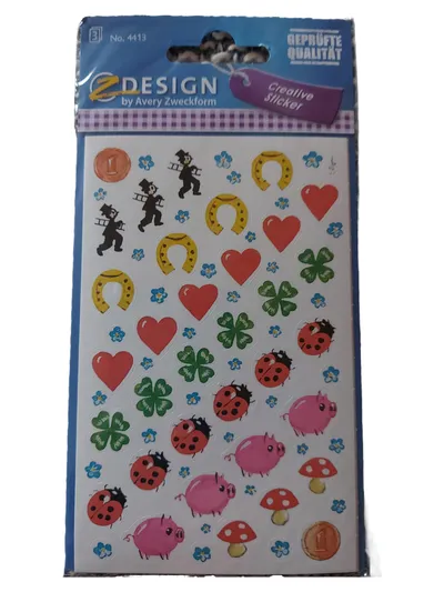 AVERY Zweckform Kreativ Bastelset Sticker Glückssymbole Mehrfarbig