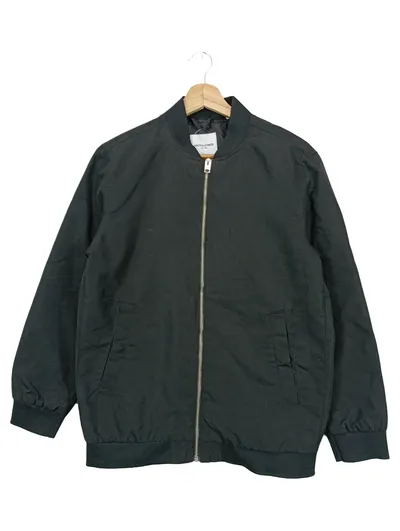 JACK & JONES Herren Bomberjacke Gr. 44/XS Schwarz Streetwear Jacke