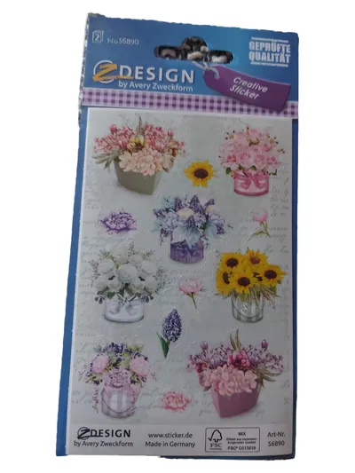 AVERY Zweckform DESIGN Kreativ Sticker Set Blumen Basteln Deko Mehrfarbig