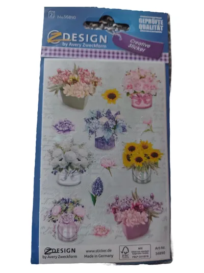 AVERY Zweckform Sticker Set Kreativ Bastelset Blumen Mehrfarbig