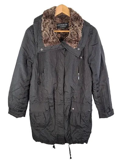 Centigrade Damen Parka Gr. 40 Grau Fellkragen Winterjacke Mantel