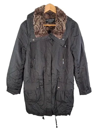Centigrade Damen Parka Gr. 40 Grau Fellkragen Winterjacke Mantel