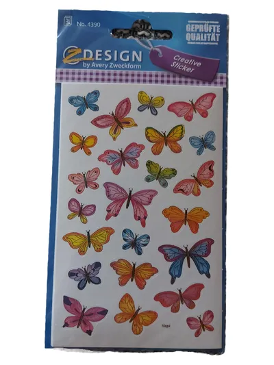 AVERY Zweckform Kreativ Bastelset Schmetterlinge Sticker Mehrfarbig Basteln