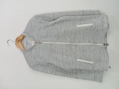 SERENA MALIN Damen Strickjacke Grau Meliert Gr. 42/XL Casual Reißverschluss