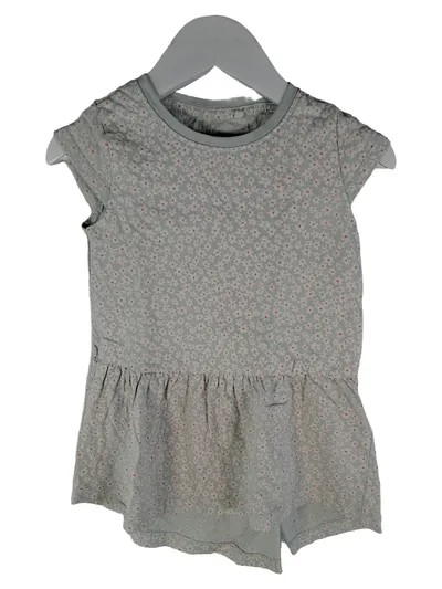 Name It Mädchen Kleid Blumenmuster Rüschen Grün Gr. 92 Freizeitkleid