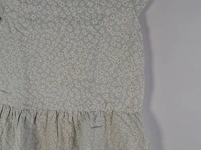 Name It Mädchen Kleid Blumenmuster Rüschen Grün Gr. 92 Freizeitkleid