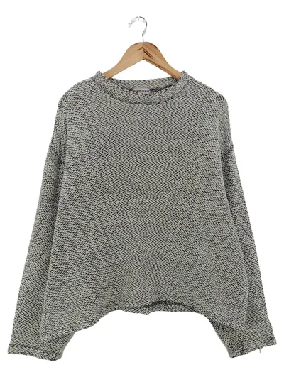BERTO LUCCI Damen Pullover Grau Gr. 56/58 Casual Vintage Strick