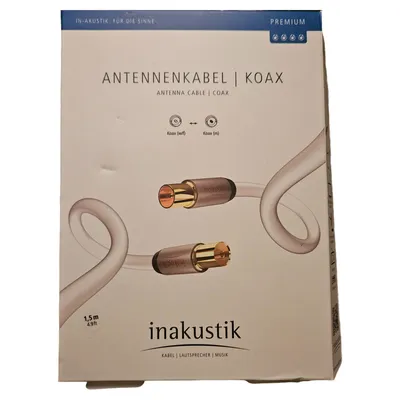 Inakustik Antennenkabel Koax Kabel 1,5m weiß Premium TV Radio HiFi