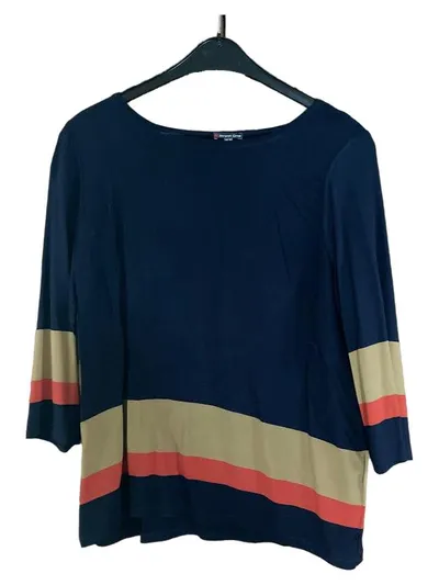Street One Damen Langarmshirt Gr. 40 Blau Casual Gestreift