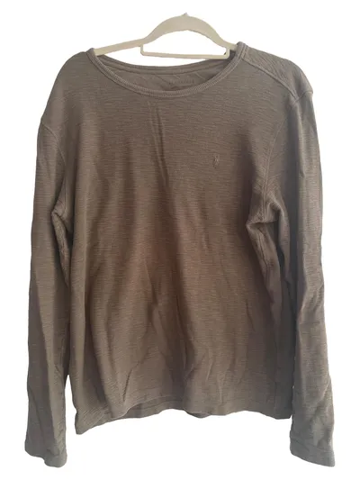 AllSaints Herren Langarmshirt Gr. 48/M Braun Casual Strukturmuster