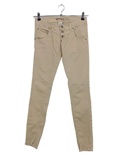 PLEASE Damen Jeans Regular Fit Gr. S 36 Beige Casual Baumwolle Hose