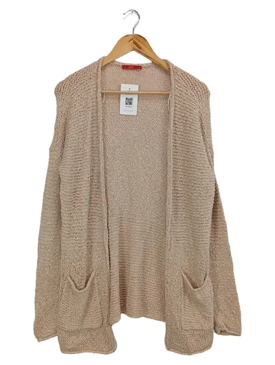 DE.CORP ESPRIT Damen Strickjacke Beige Casual Gr. 38/M Baumwolle