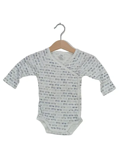 SANETTA Baby Body Wickelbody Gr. 68 Weiß Baumwolle Autos Muster