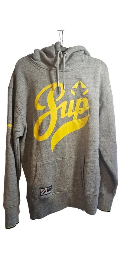 Superdry Kapuzenpullover Damen Hoodie Gr. 36 S Grau Casual Logo-Print