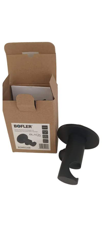 BOFLER Wandhaken Brausehalter Duschhalterung Messing Schwarz Modern BOWB220B
