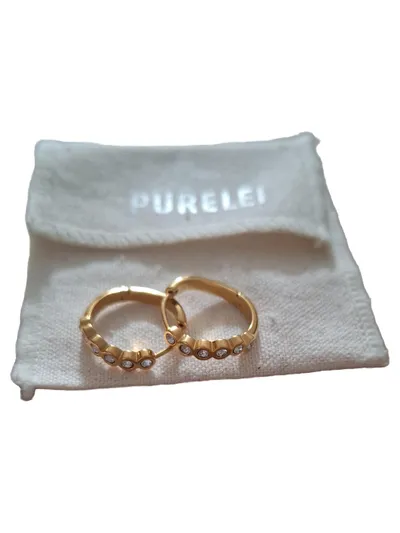PURELEI Ohrstecker Damen Gold Elegant mit Edelsteinen