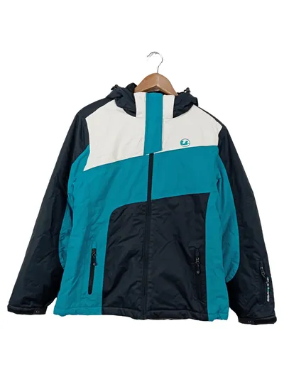 UHLSPORT Skijacke Damen Blau Kapuze Outdoor Sportlich Gr. 44 XL