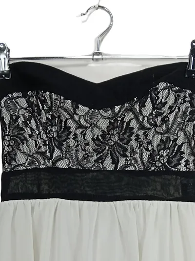 SisterS Point Bandeau Kleid Gr. 36 S Weiß Cocktailkleid Party Elegant Spitze
