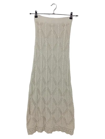 CLEAN RESERVE Damen Freizeitkleid Beige Gr. 38/M Strick Bandeau Midikleid