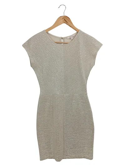 ESPRIT Cocktailkleid Damen 34/XS Gold Glitzer Strukturmuster Festlich