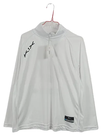 K1X Herren Pullover Sport Langarm Polyester Reißverschluss Weiß S