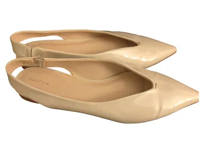 Parfois Slingback Schuhe Damen Gr. 40 Beige Elegant Spitze Flats