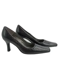 Belmondo Damen Pumps Schwarz Leder Gr. 38 Elegant Spitz Stiletto 1
