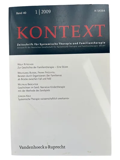 Vandenhoeck Ruprecht KONTEXT Zeitschrift Systemische Therapie Band 40 2009