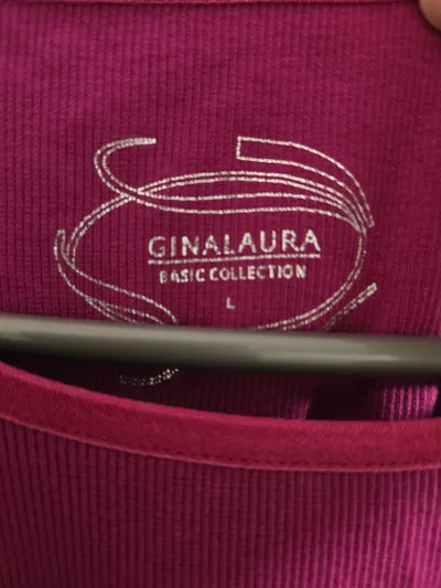 Gina Laura Damen T-Shirt Gr. L Pink Basic Rippstrick Baumwolle