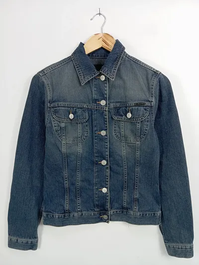 SISLEY Jeansjacke Damen Gr. 34/XS Blau Casual Denim Jacke Baumwolle