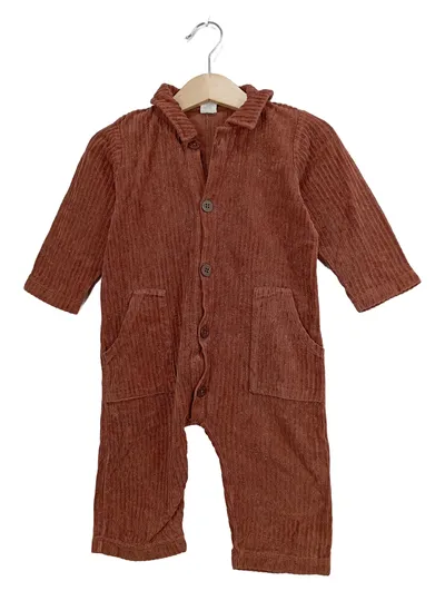 hessnatur Baby Cord Jumpsuit Overall Gr. 74/80 Braun Baumwolle