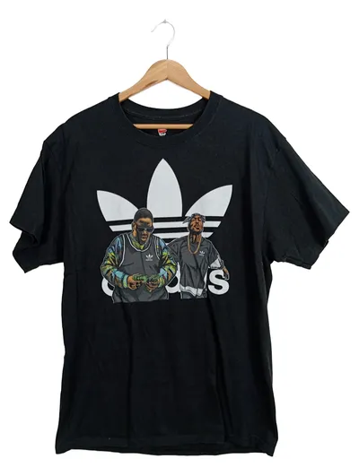 Hanes T-Shirt Herren Biggie Smalls 2Pac Rap Hip Hop Schwarz Gr. L Baumwolle