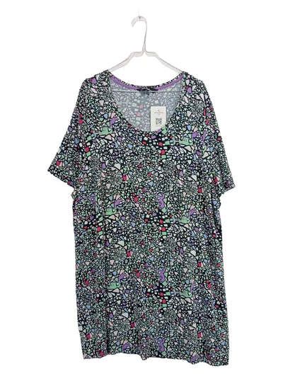Ulla Popken Damen T-Shirt Gr. 50/52 Mosaik Muster Mehrfarbig Kurzarm