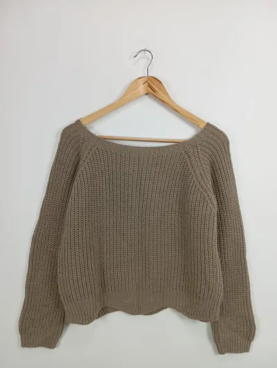 THE HACKBARTHS Damen Pullover Einheitsgröße Braun Casual Strickmuster