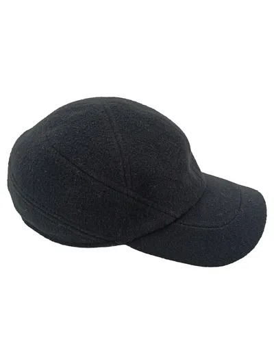 BALKE Cap Herren 57 Schwarz Klassisch Wolle Polyester Polyamid