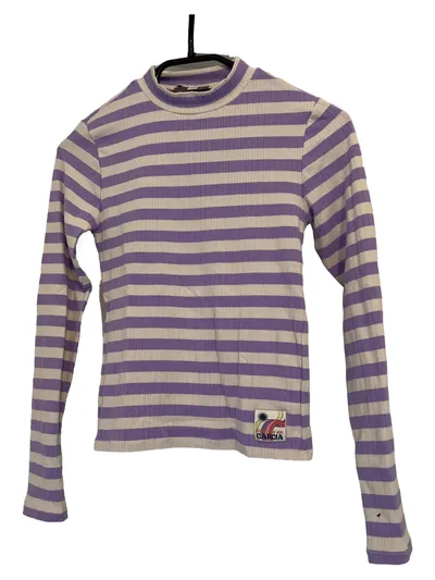 Garcia Kinder Langarmshirt Gr. 164 Lila Gestreift Rippstrick Casual