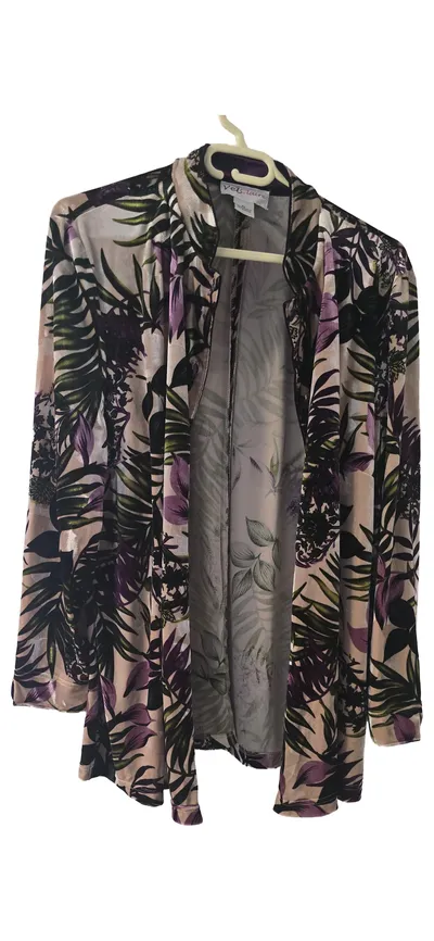 VelClaire Damen Kimono Jacke XL Tropical Blumen Print Cardigan