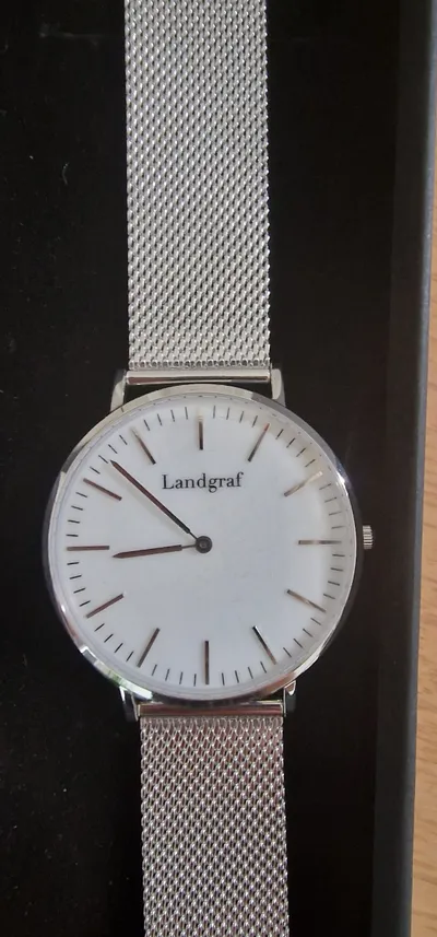 Landgraf Armbanduhr Damen Herren Klassisch Silber Metall Uhr Elegant