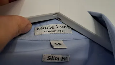 Marie Lund Hemdbluse Damen Business Baumwolle Langarm Blau Gr. 38 M