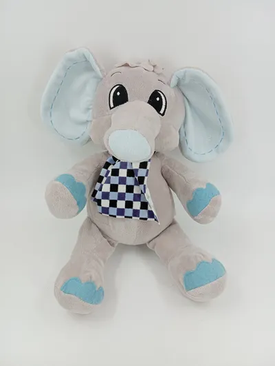 FLOS TOYS Baby Kuscheltier Elefant Grau 30cm Plüschtier Stofftier