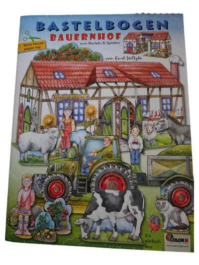 ATELIER COLOR Bastelbogen Bauernhof Papier Bastelset Kinder ab 5 Jahre