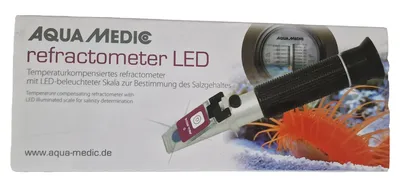 Aqua Medic Refraktometer LED Salzgehalt Meerwasser Aquaristik Zubehör Schwarz