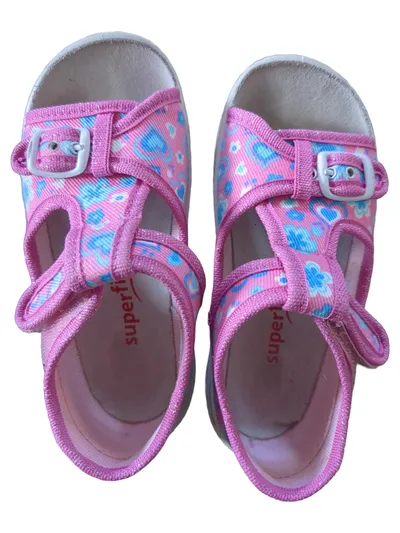 Superfit Mädchen Sandale Gr. 25 Rosa Blumenmuster Klettverschluss