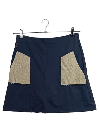 GOLFINO Damen Sportrock Golf Skirt Gr. 38 Blau Beige Mesh-Einsätze
