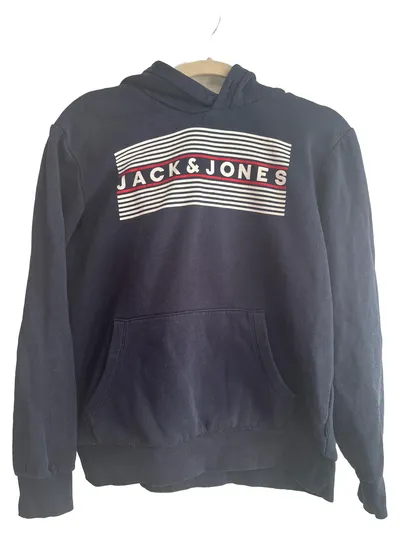 JACK & JONES Herren Kapuzenpullover Hoodie Gr. S Blau Casual Logo