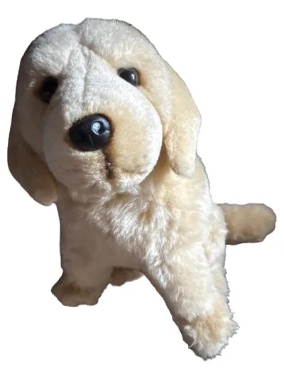 Kuschelwuschel Kuscheltier Hund Welpe Plüschtier Stofftier Beige 28cm