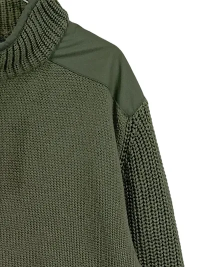 Walbusch Herren Pullover Troyer Gr. 52/XL Oliv Strick Outdoor