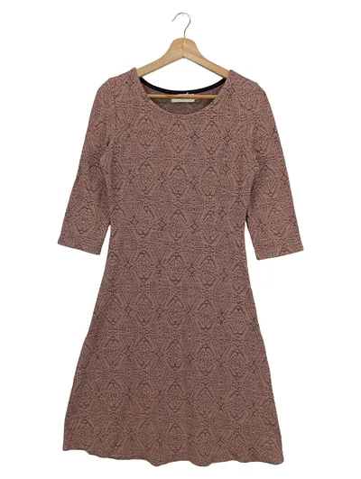 CREAM Freizeitkleid Damen Gr. 36/S Braun Gemustert Baumwolle Polyester Midikleid