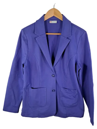 Street One Damen Blazer Gr. 42/XL Lila Baumwolle Casual Jersey