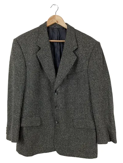 BOECKER Herren Sakko Gr. 25/50 L Grau Business Klassisch Fischgrätenmuster